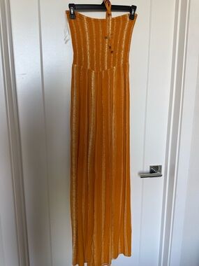 Mudd Strapless Mustard Yellow Maxi Dress